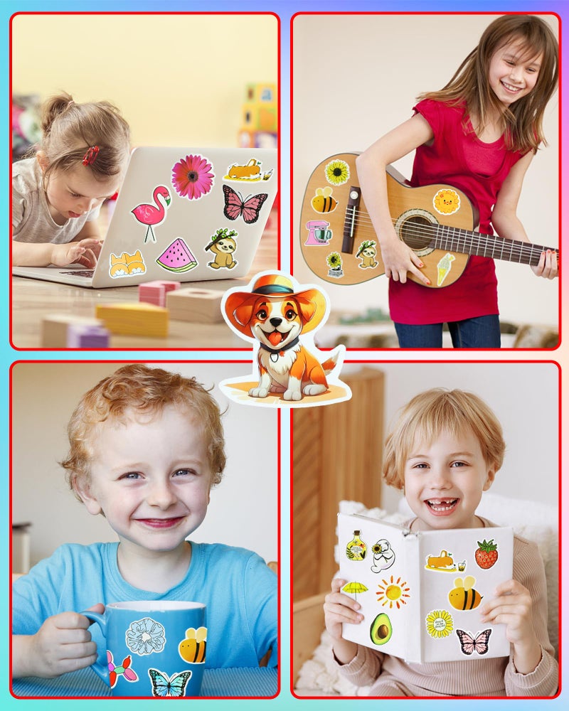 Eoaod 400Pcs Water Bottle Stickers for Kids  Cute Stickers for Water Bottles  Vinyl Waterproof Stickers Aesthetic Laptop Sticker Pack Skateboard Stickers for Kids Teens Girls (Cute-400pcs) - Image 2